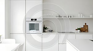 Modern White Minimalist Kitchen Interior Design