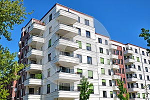 Modern white multi-family apartment house