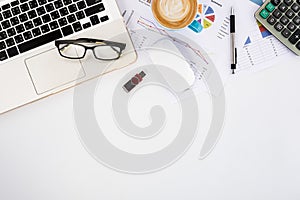 Modern White office desk table photo