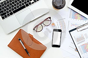 Modern white office desk table