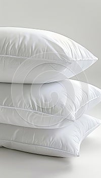 Modern white pillow mockup for bed with aesthetic branding on cushion insert for chic bedding