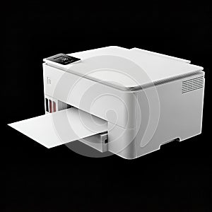 Modern Multifunction Inkjet Printer Isolated on Black