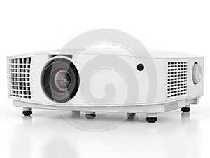 Modern white projector on stand