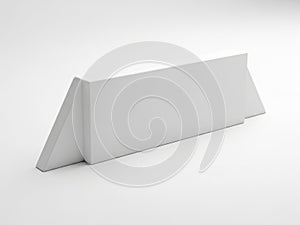 Modern white rectangular object isolated on white background