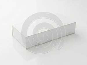Modern white rectangular tray isolated on white background
