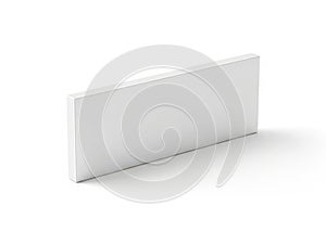 Modern white rectangular tray isolated on white background