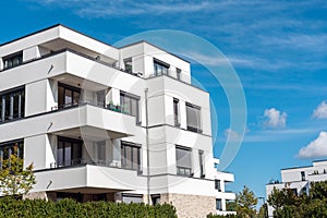 Modern white residential construction in Berlin