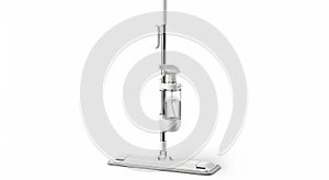 Modern white robotic arm 3d printer creating prototype on transparent platform in lab setting