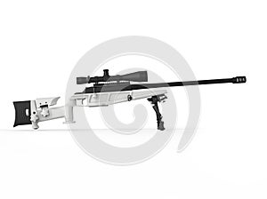 Modern white sniper rifle - side view