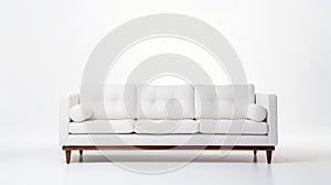 Modern White Sofa In A Minimalist White Space