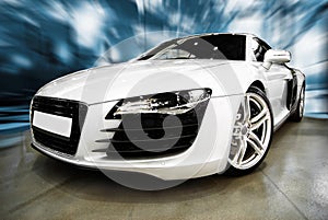 Modern white Sports Car