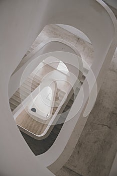 Modern white staircase