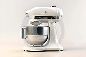 Modern white stand mixer on a seamless background. kitchen appliance for baking enthusiasts. perfect for culinary