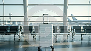 The modern white suitcase.AI generated image