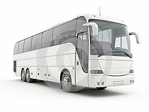 Modern White Tourist Coach Bus