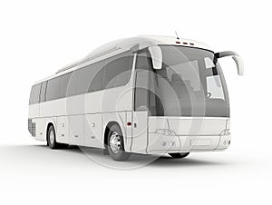 Modern White Tourist Coach Bus Isolated