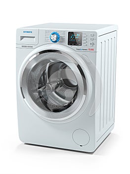 Modern white washing machine. 3D