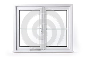 Modern White Window Frame Isolated on White Background