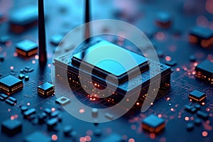 Modern WiFi 6 Technology Illustrated in a Clean and Minimal Setting photo