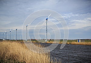 Modern wind generating mills in Holland