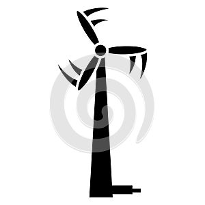 Modern wind turbine icon, simple style