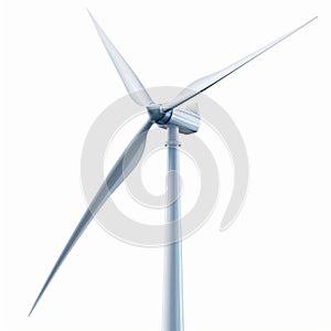 Modern Wind Turbine Isolated on White