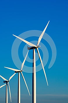 Modern wind turbines or mills providing energy