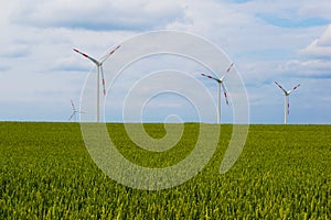 Modern Windmill Turbine, Wind Power, Green Energy