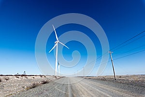 Modern Windmill Turbine, Wind Power, Green Energy