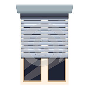 Modern window being covered by security roller shutter