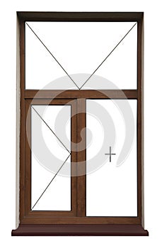 Modern window with opening type lines on background