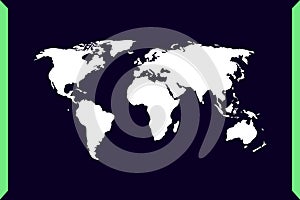Modern Windows style design concept of world map isolated on dark background - vector