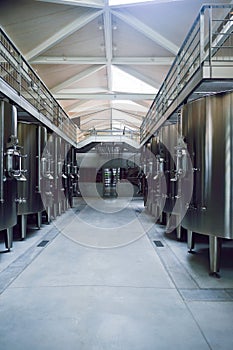 Modern wine factory interior