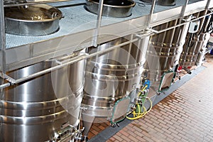 Modern wine silver aluminium cellar stainless steel tanks contemporary winemaker factory