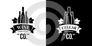 Modern wine vector isolated logo sign for pub, tavern, restaurant, house, shop, store, club and cellar
