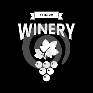 Modern wine vector logo sign for tavern, restaurant, house, shop, store, club and cellar isolated on black background