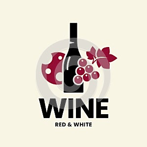 Modern wine vector logo sign for tavern, restaurant, house, shop, store, club and cellar isolated on light background