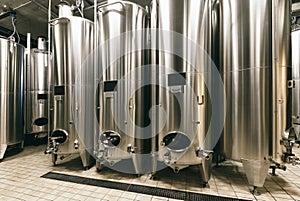 Modern winery with stainless equipment