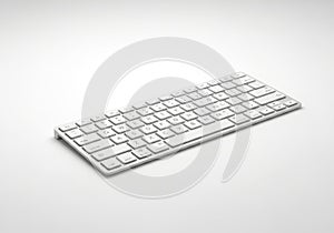 Modern wireless computer keyboard isolated on white background