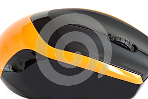 Modern wireless computer mouse isolated on a white background.