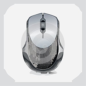 Modern Wireless Computer Mouse Vector Illustration
