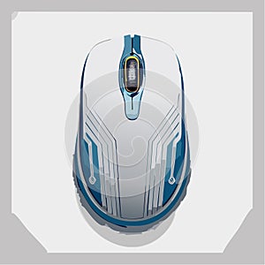 Modern Wireless Computer Mouse Vector Illustration (1