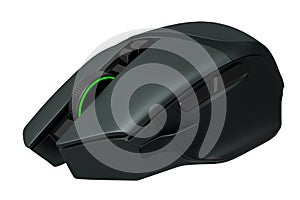 Modern wireless gaming computer mouse isolated on white background