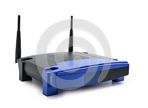 Modern wireless internet router isolated on white background with clipping path