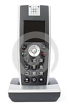 Modern wireless telephone in white background