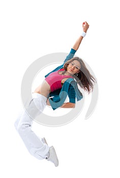 Modern woman dancer dancing pose