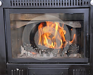 Modern wood-burning stove to heat House