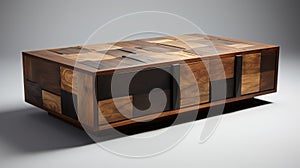 Modern Wood Coffee Table With Finely Rendered Textures And Hidden Details