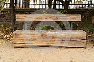 Modern Wooden Bench in Park, Outdoor City Architecture, Wood Benches, Outdoor Chair, Urban Public Furniture