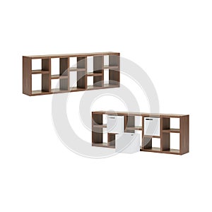 Modern wooden cabinet with clipping path